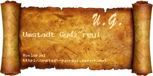 Umstadt Györgyi névjegykártya